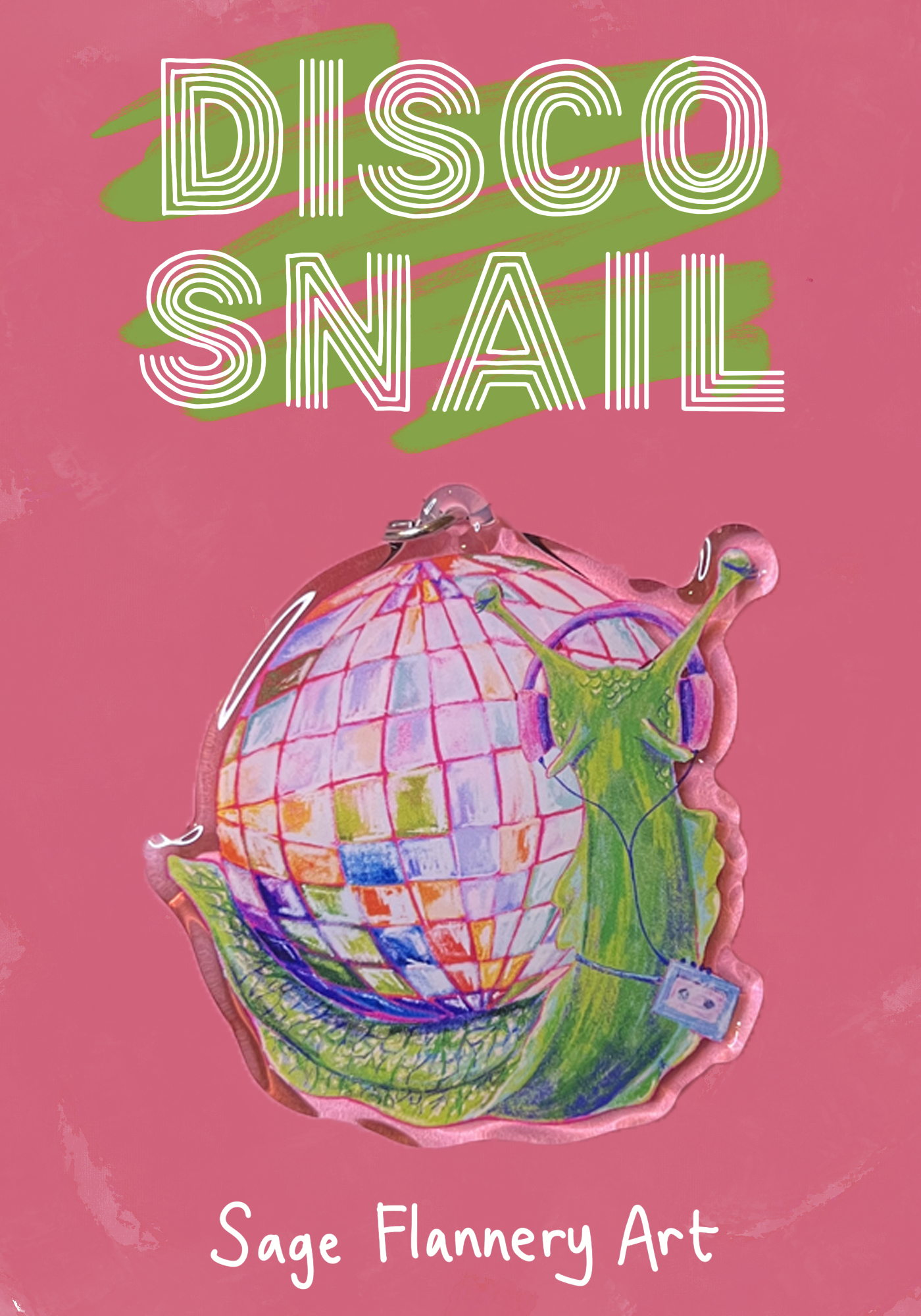 Disco Snail Keychain