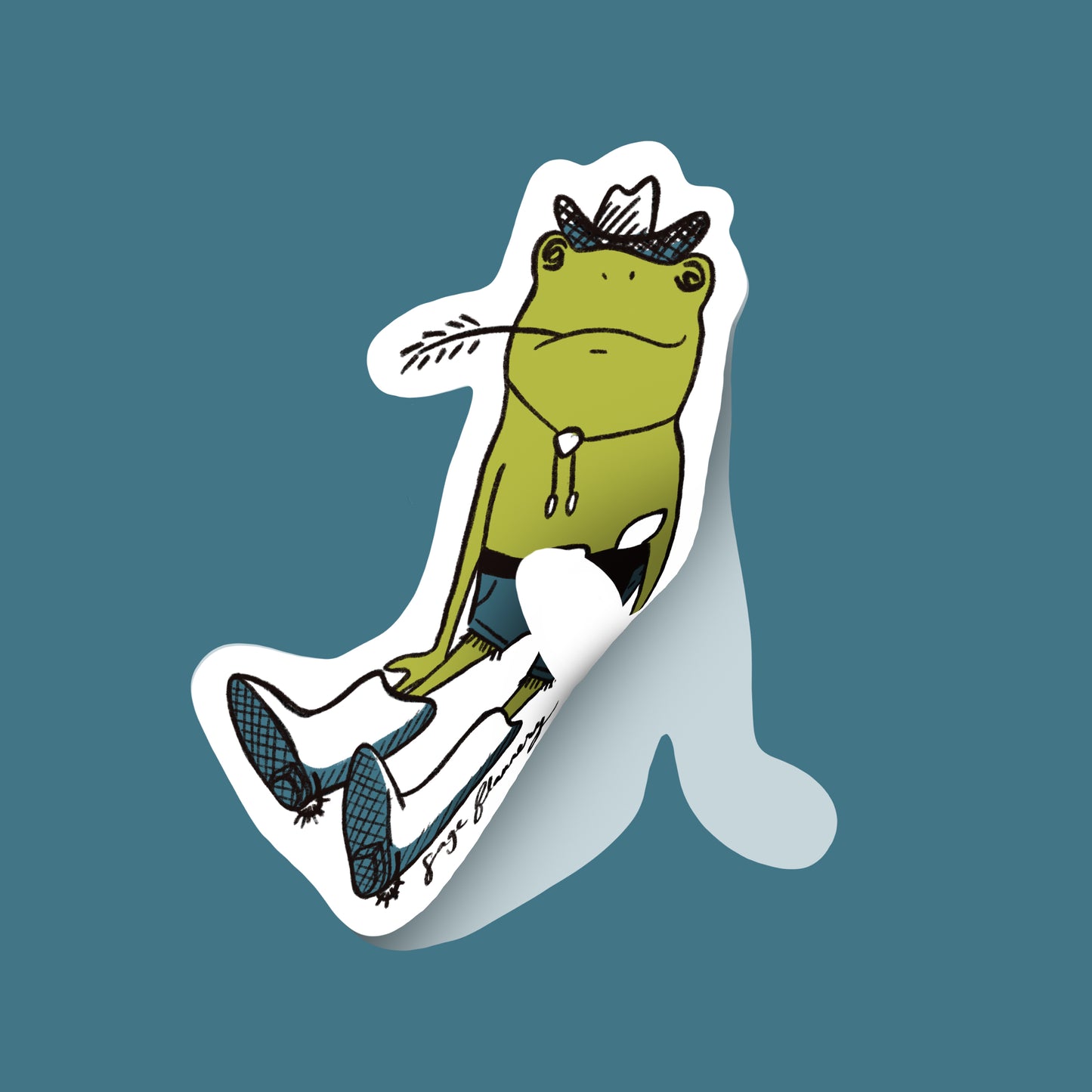 Cowboy Frog Sticker