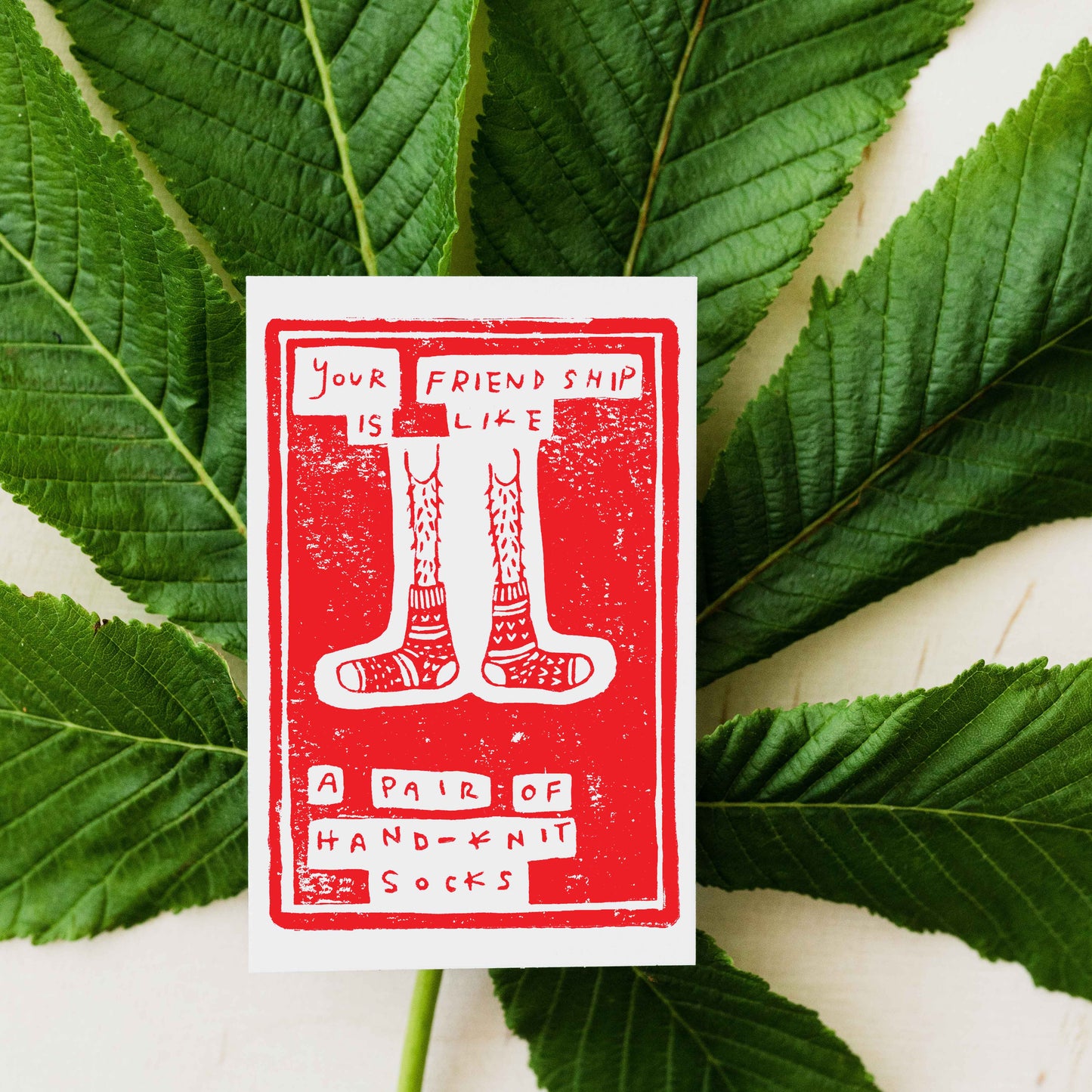 Knitted Socks Greetings Card