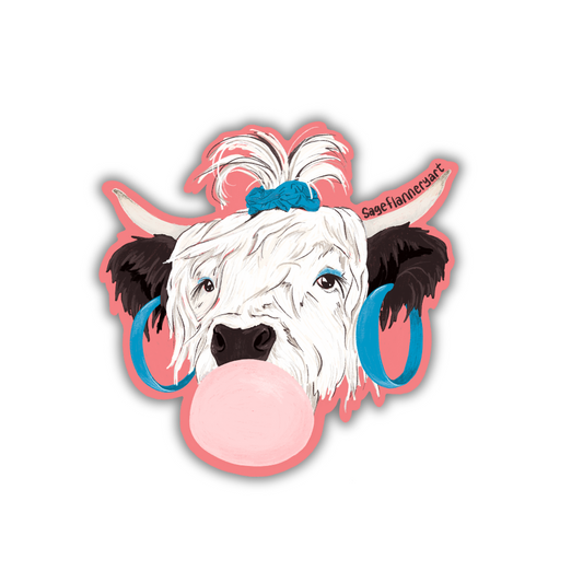 Linda the 80's Cow Sticker