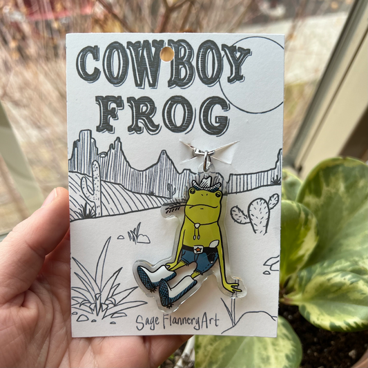 Cowboy Frog Keychain