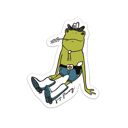 Cowboy Frog Sticker Sage Flannery - Fine Art Prints