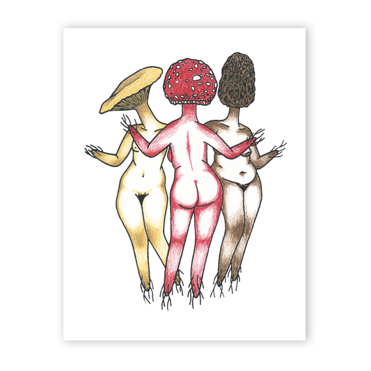 Mushroom A Trois Reproduction Print